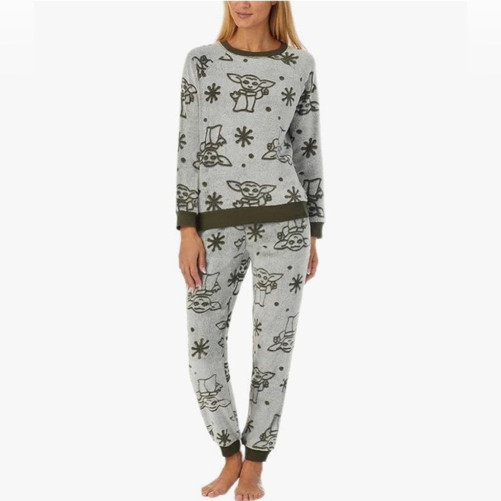 STAR WARS WOMEN’S THE MANDALORIAN GROGU 2 PC FLEECE SET SZ XL (16/18)